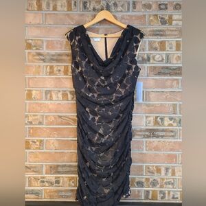 NWT London Times Elegant Black Lace Dress SZ 12